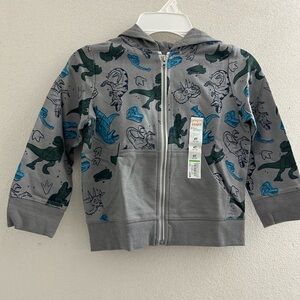 Gray Dinosaur Print Kids Hoodie! Boys size 4T